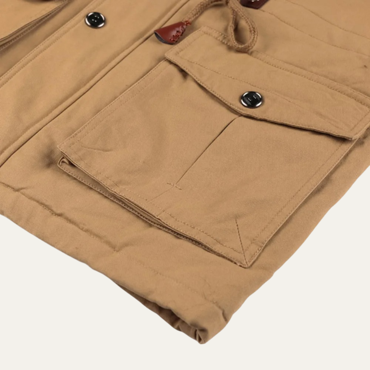 Callum | Men's Utility Jacket Beige Sherpa Lined