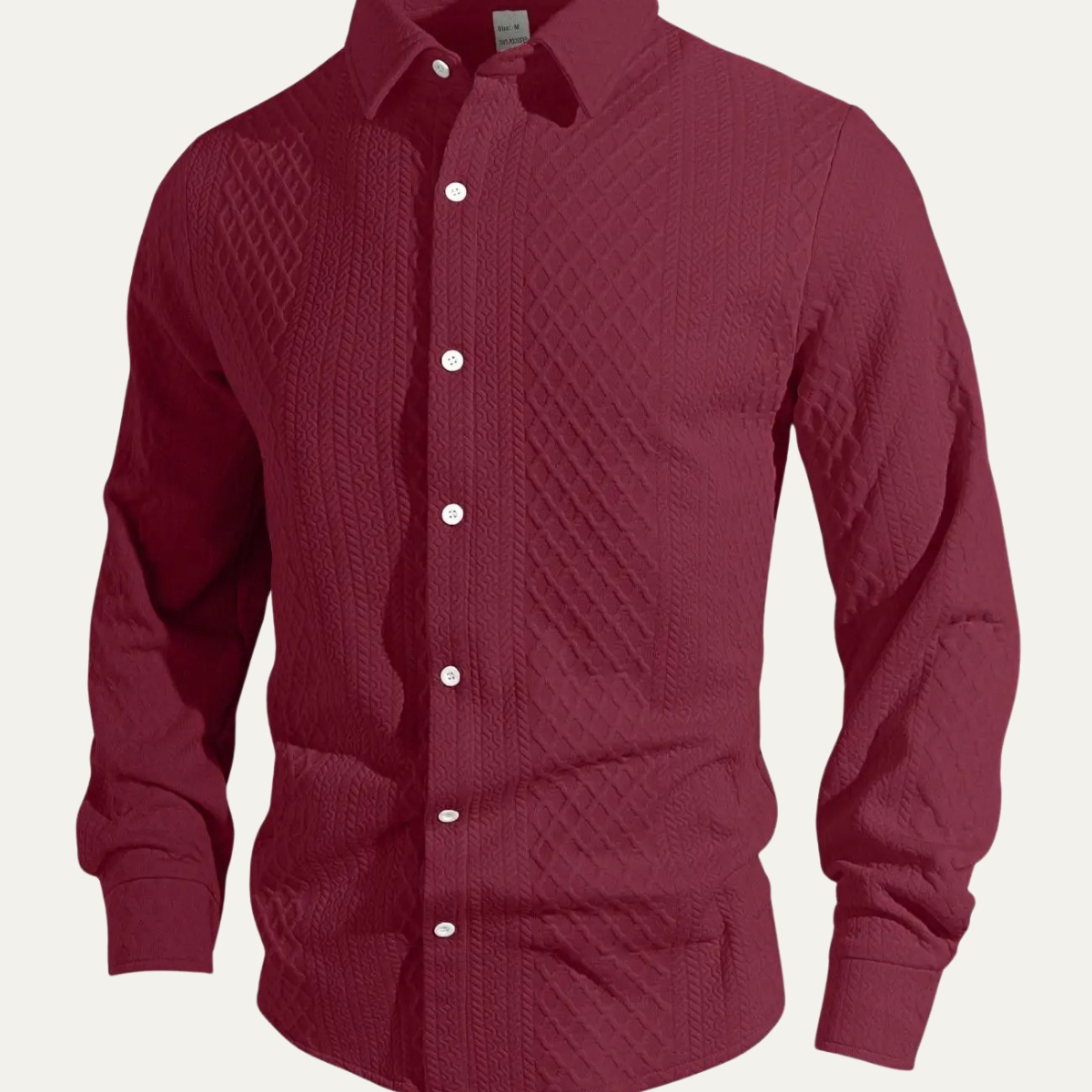 Bram | Men's Quilted Button Up Shirt Light Blue