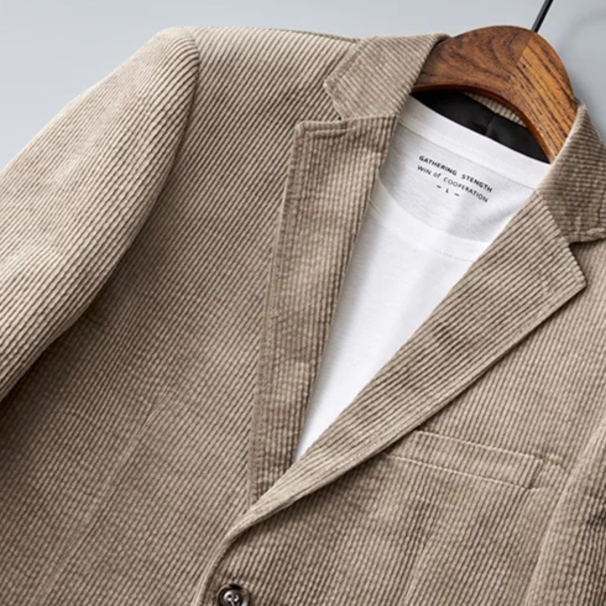 Beau | Men's Casual Corduroy Blazer Cream