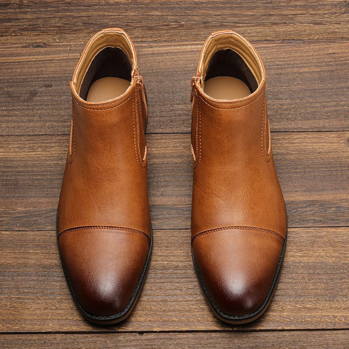 Jude | Men's Leather Ankle Boots Gray Lace Up