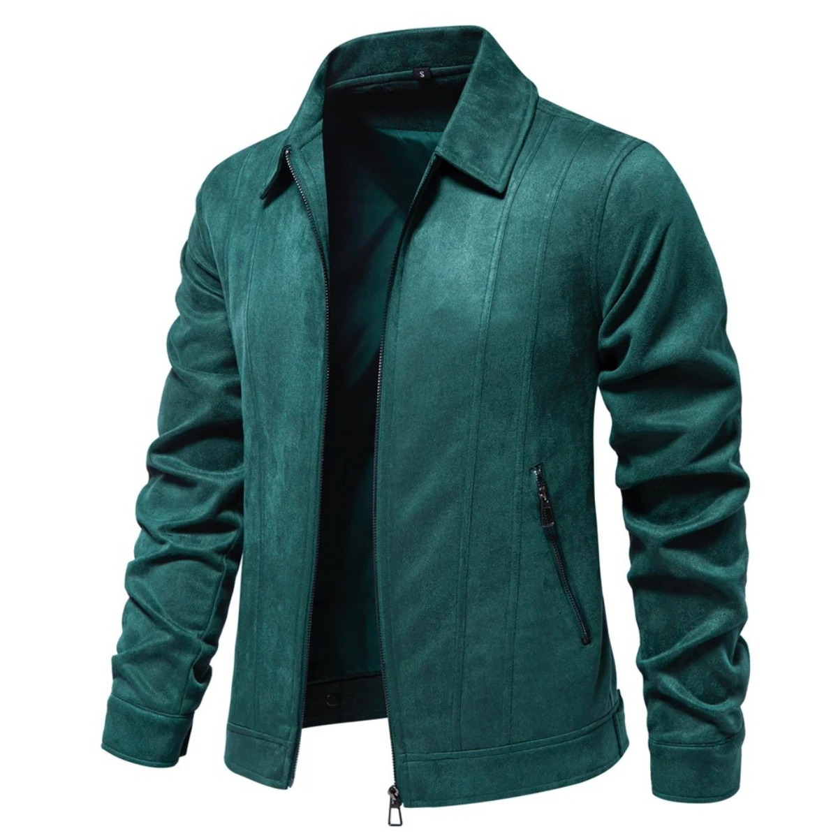 Brach | Men's Casual Suede Leather Jacket Camel Zip Up