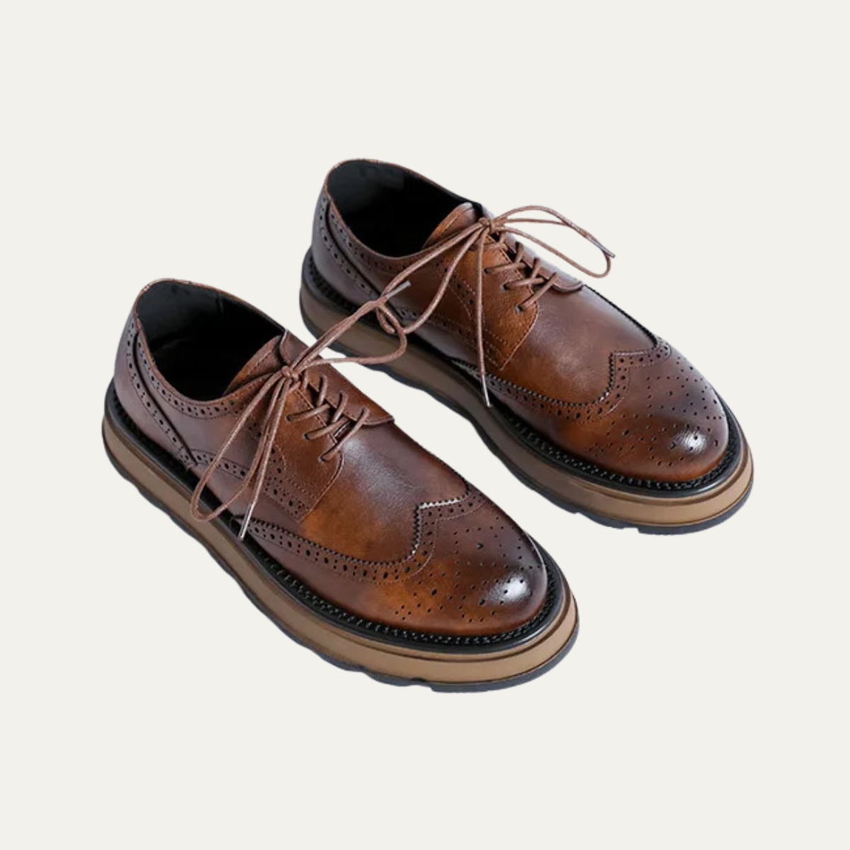 Oscar | Men's Wingtip Brogue Oxford Dress Shoe Black Leather