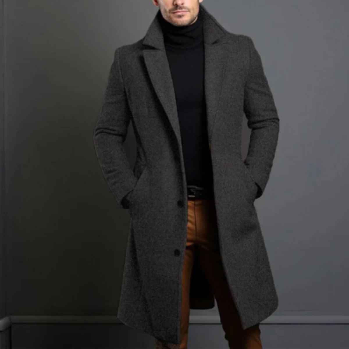 Camel | Men's Wool Overcoat Camel Long Formal Coat