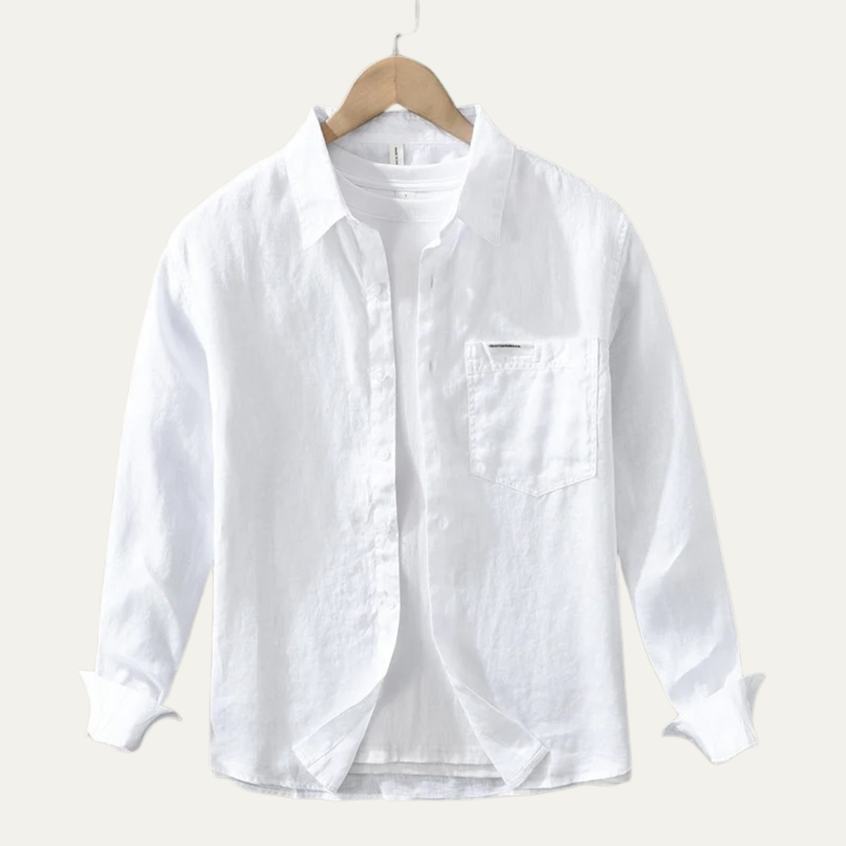 Ezra | Men's Linen Shirt Olive Green Casual Button Up
