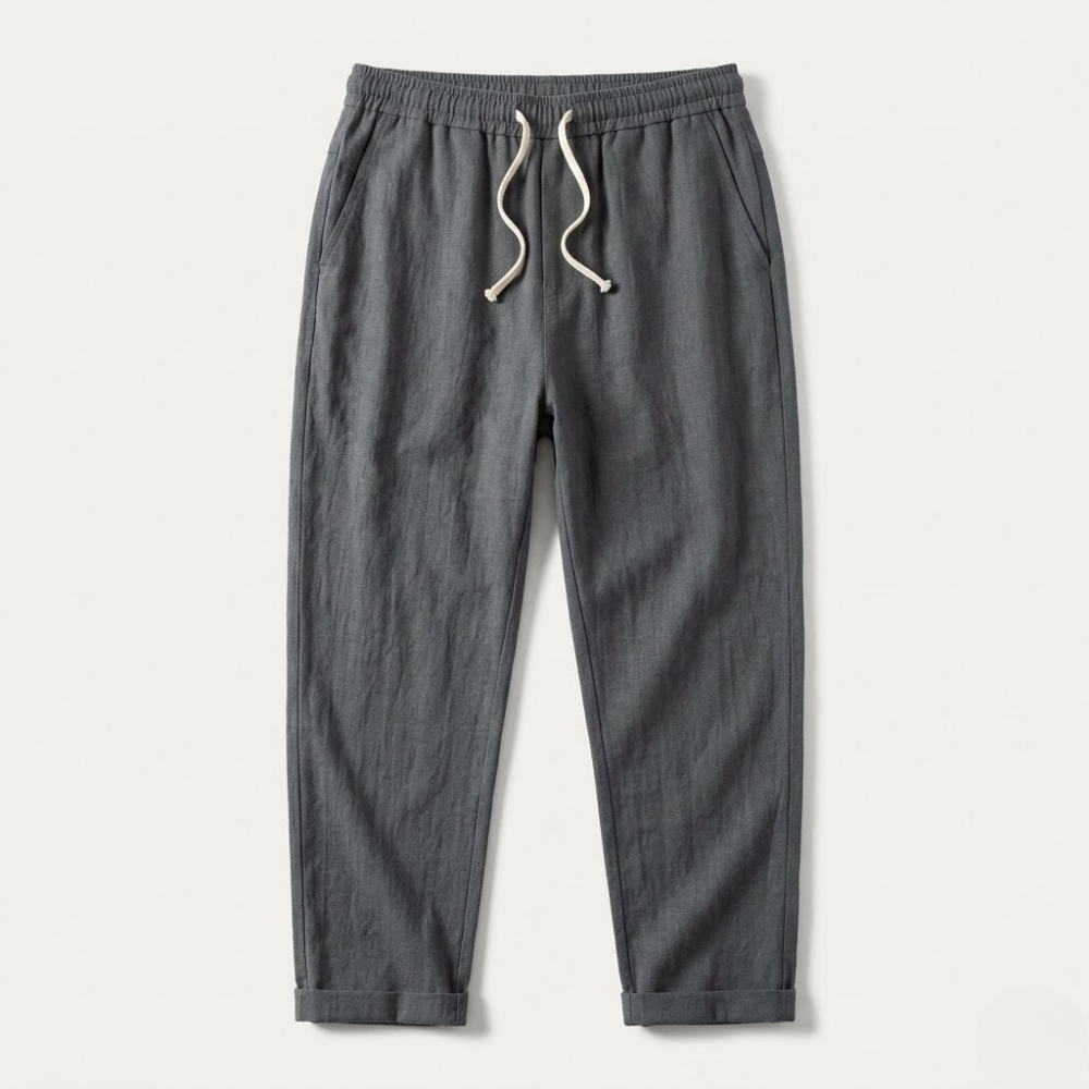 Dama Washington Beau men's linen pants cream loose fit drawstring - view 12