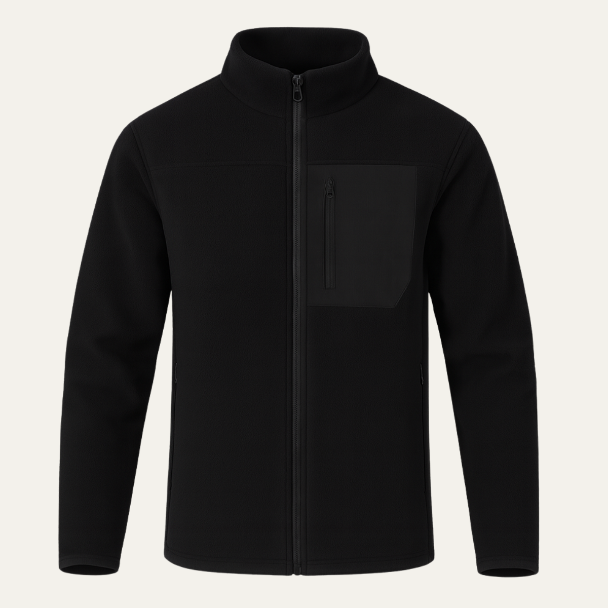 Blake | Men's Fleece Jacket Black Zip Up Thermal