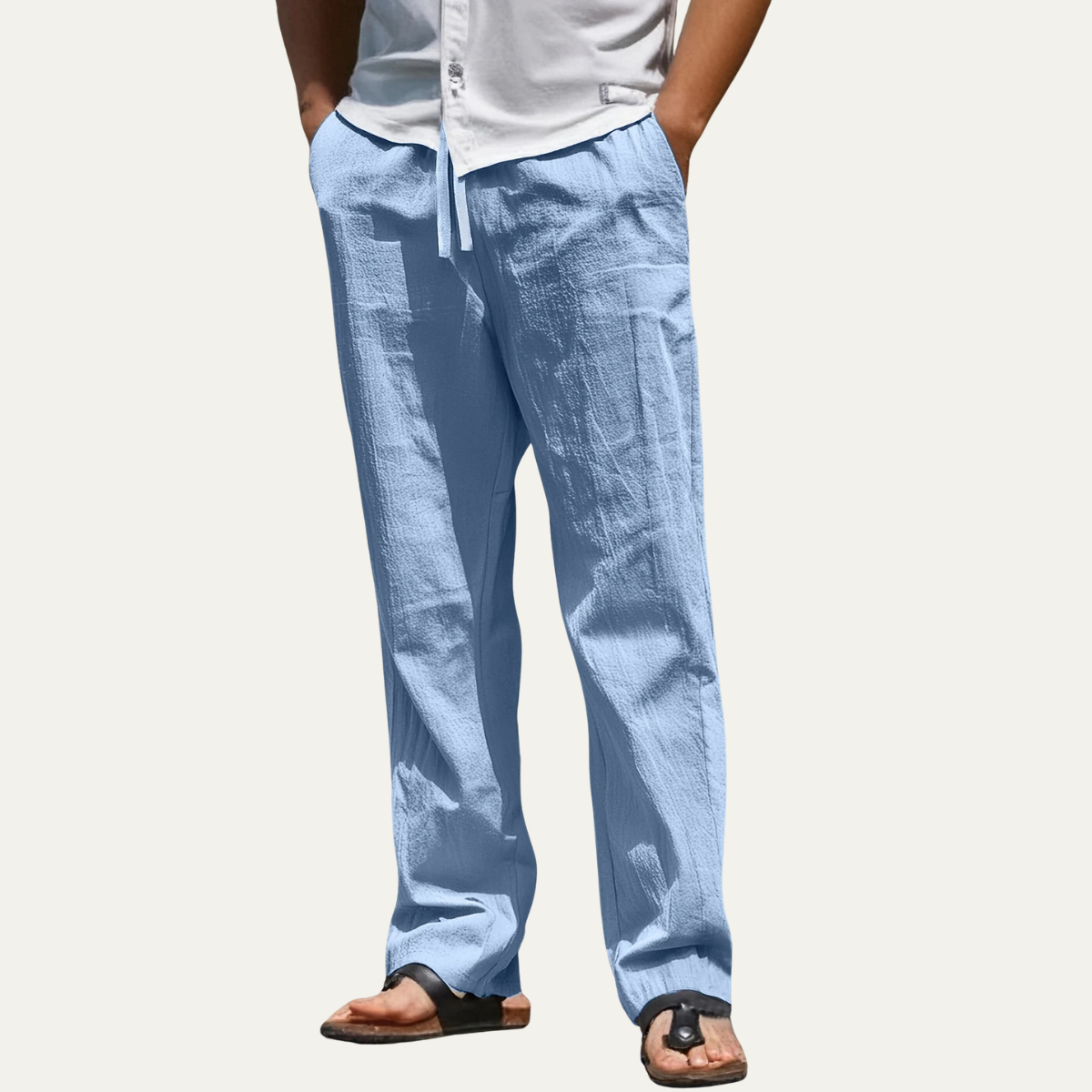 Callum | Men's Linen Pants Sage Green Relaxed Fit