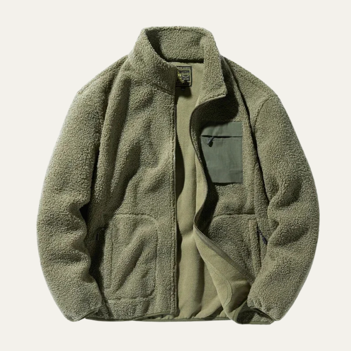 Blake | Men's Fleece Jacket Sage Green Zip Up