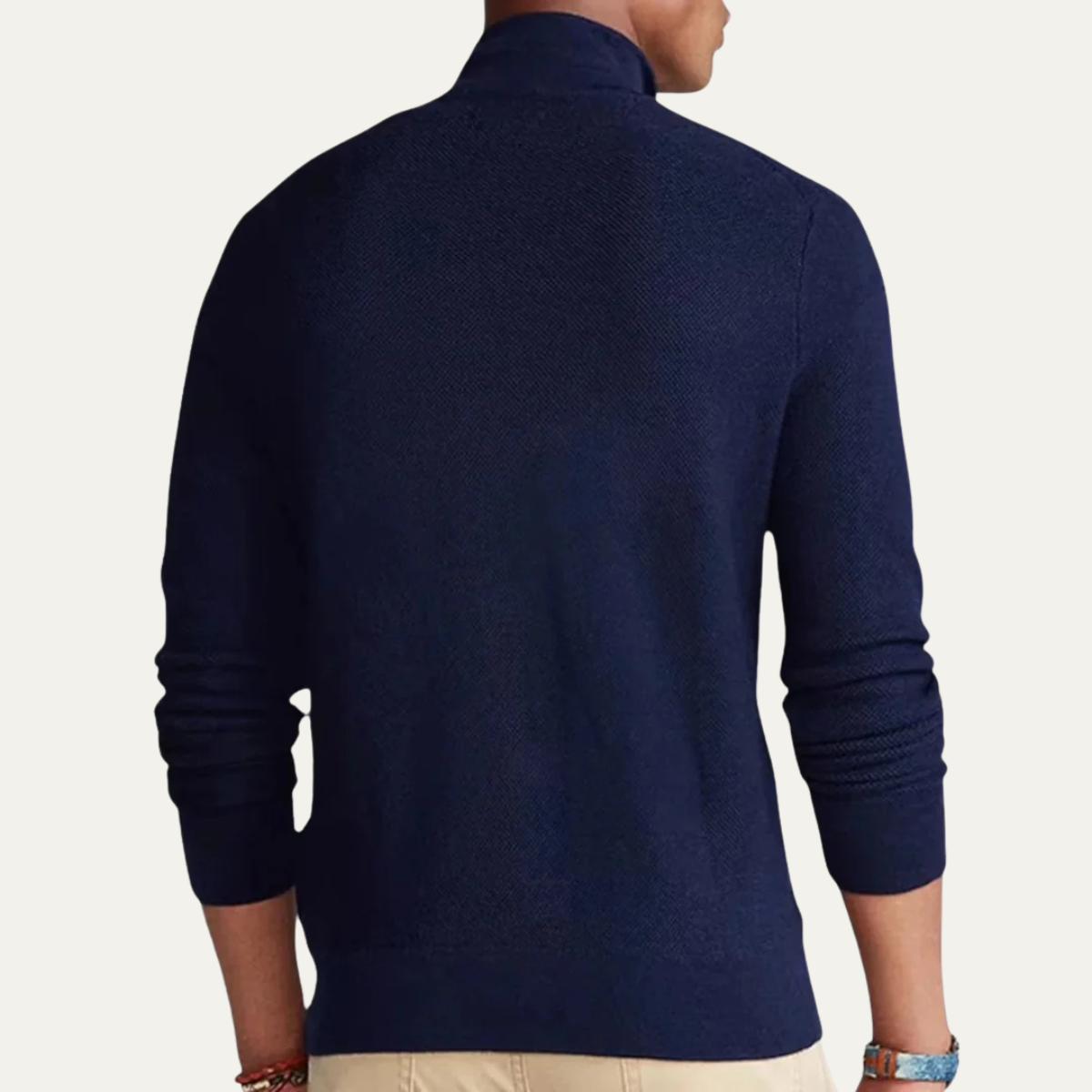 Royce | Men's Zip Up Cardigan Navy Sweater