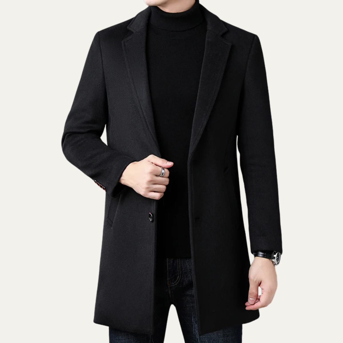 Voss | Men's Casual Wool Blazer Gray Long Tailored