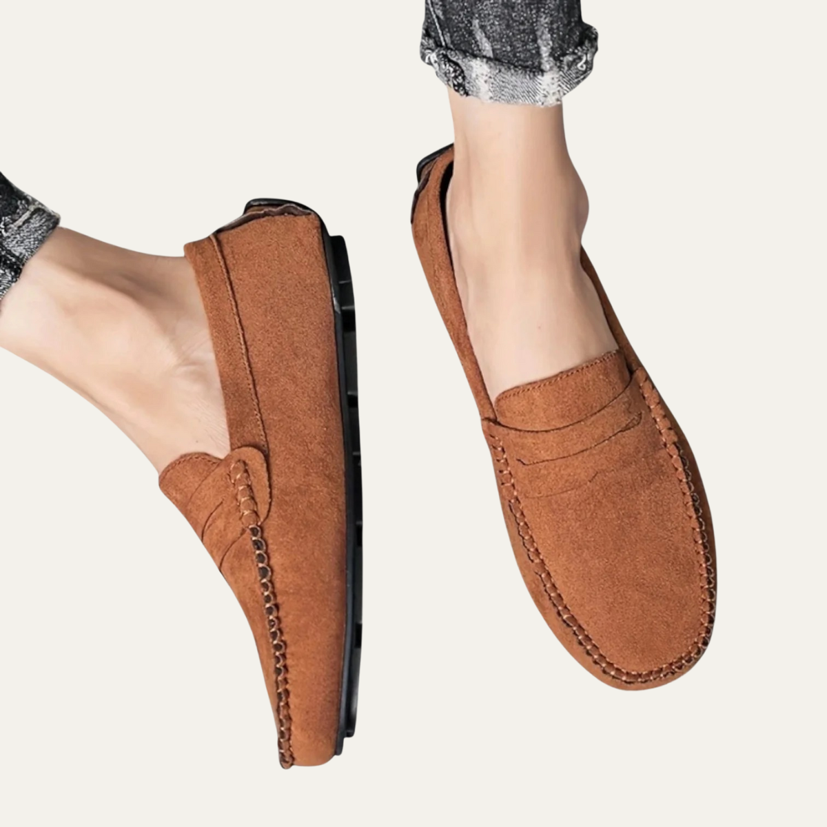 Luca | Men's Suede Loafer Moccasin Tan Slip On
