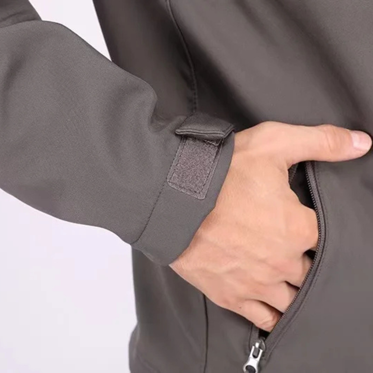 Flint | Men's Softshell Rain Jacket Black Hooded Windbreaker