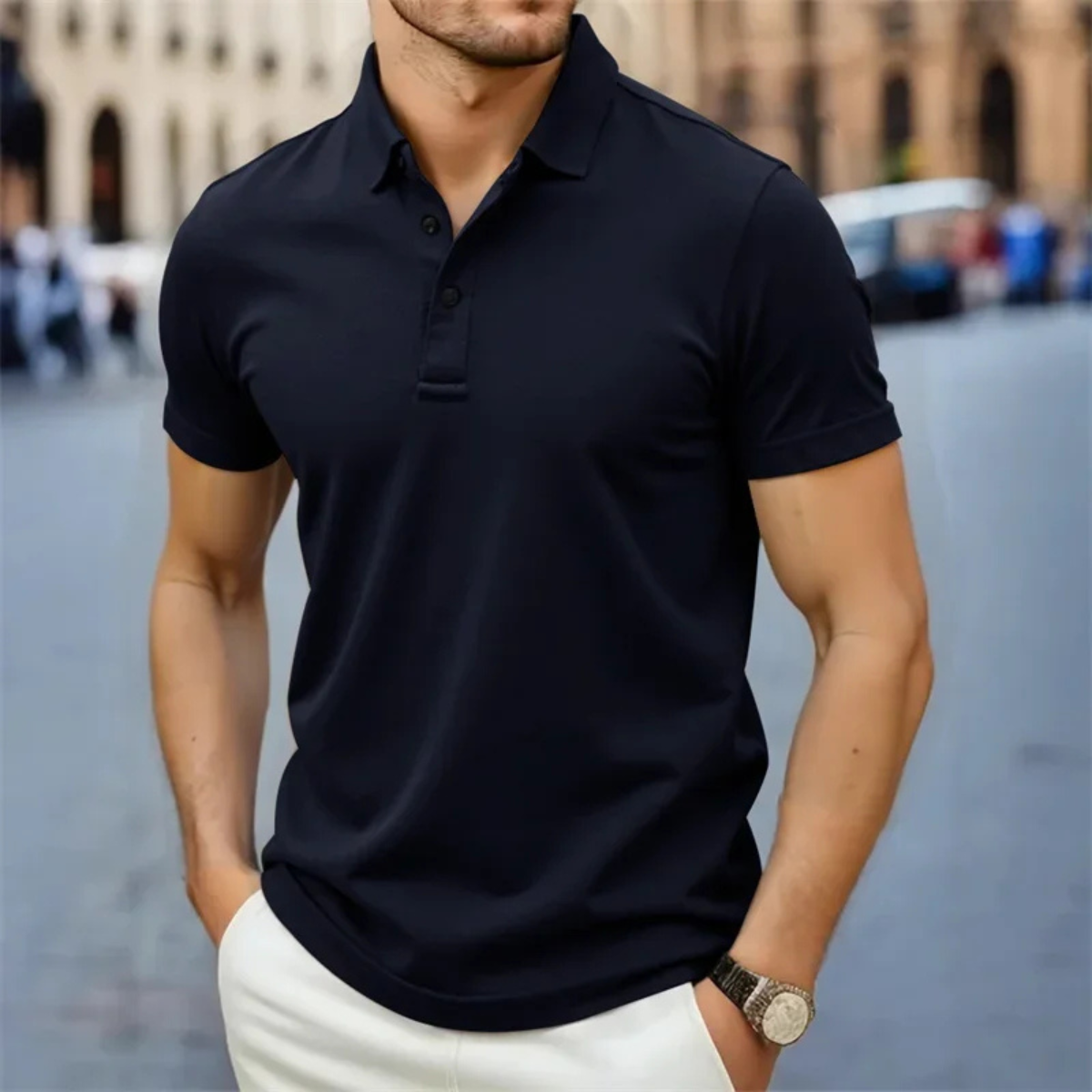 Blake | Men's Polo Shirt Orange Short Sleeve