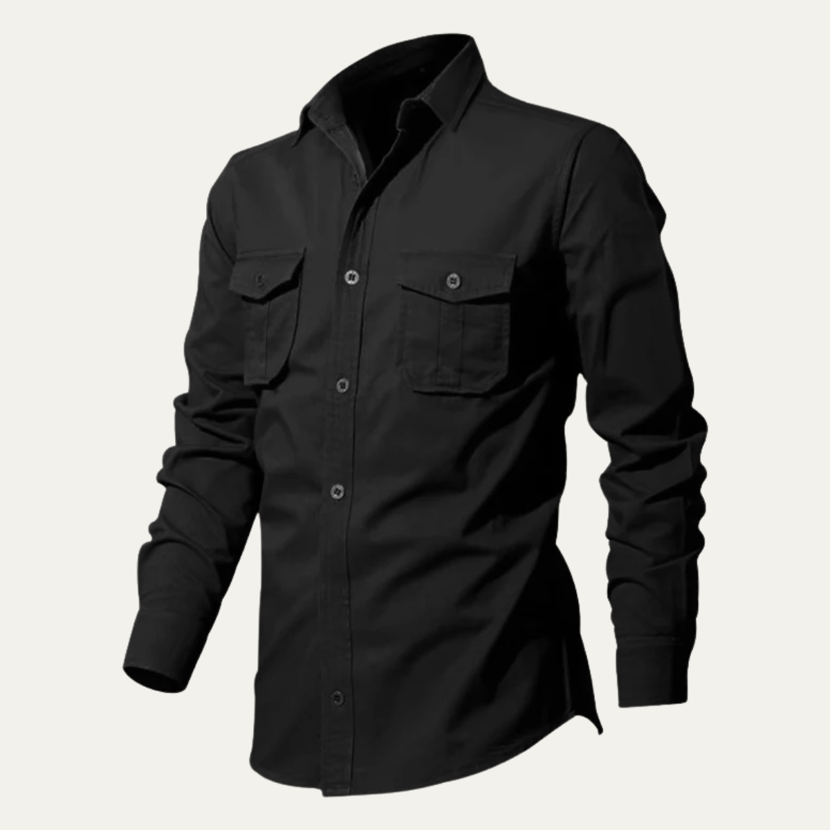 Ezra | Men's Utility Button Up Shirt Olive Long Sleeve