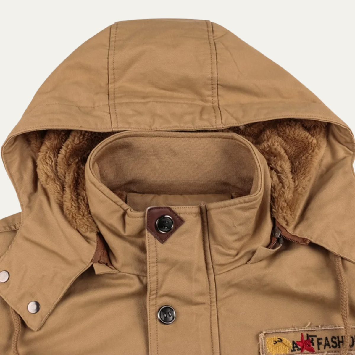 Callum | Men's Utility Jacket Beige Sherpa Lined