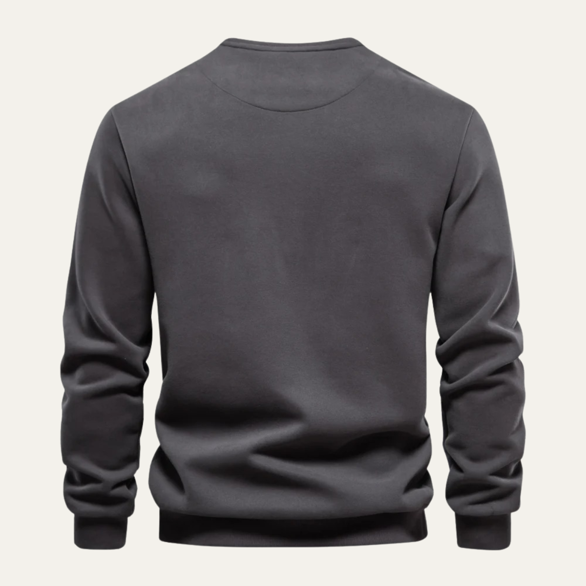 Arlo | Men's Casual Crew Neck Sweatshirt Cream Chest Pocket
