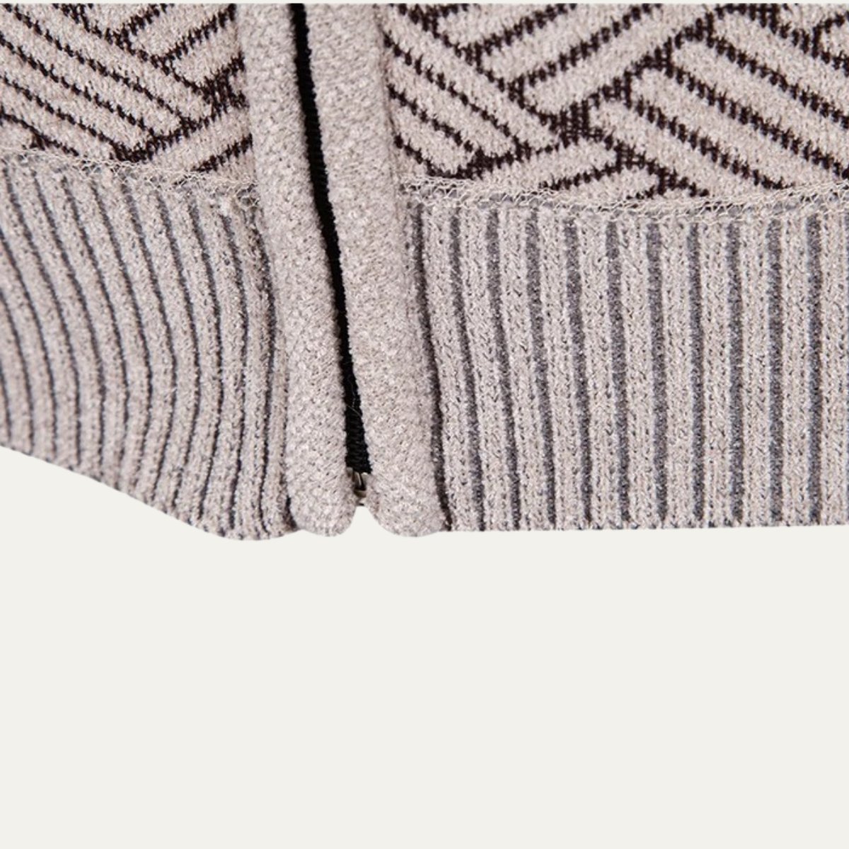 Sage | Men's Diamond Pattern Cardigan Black Zip Up