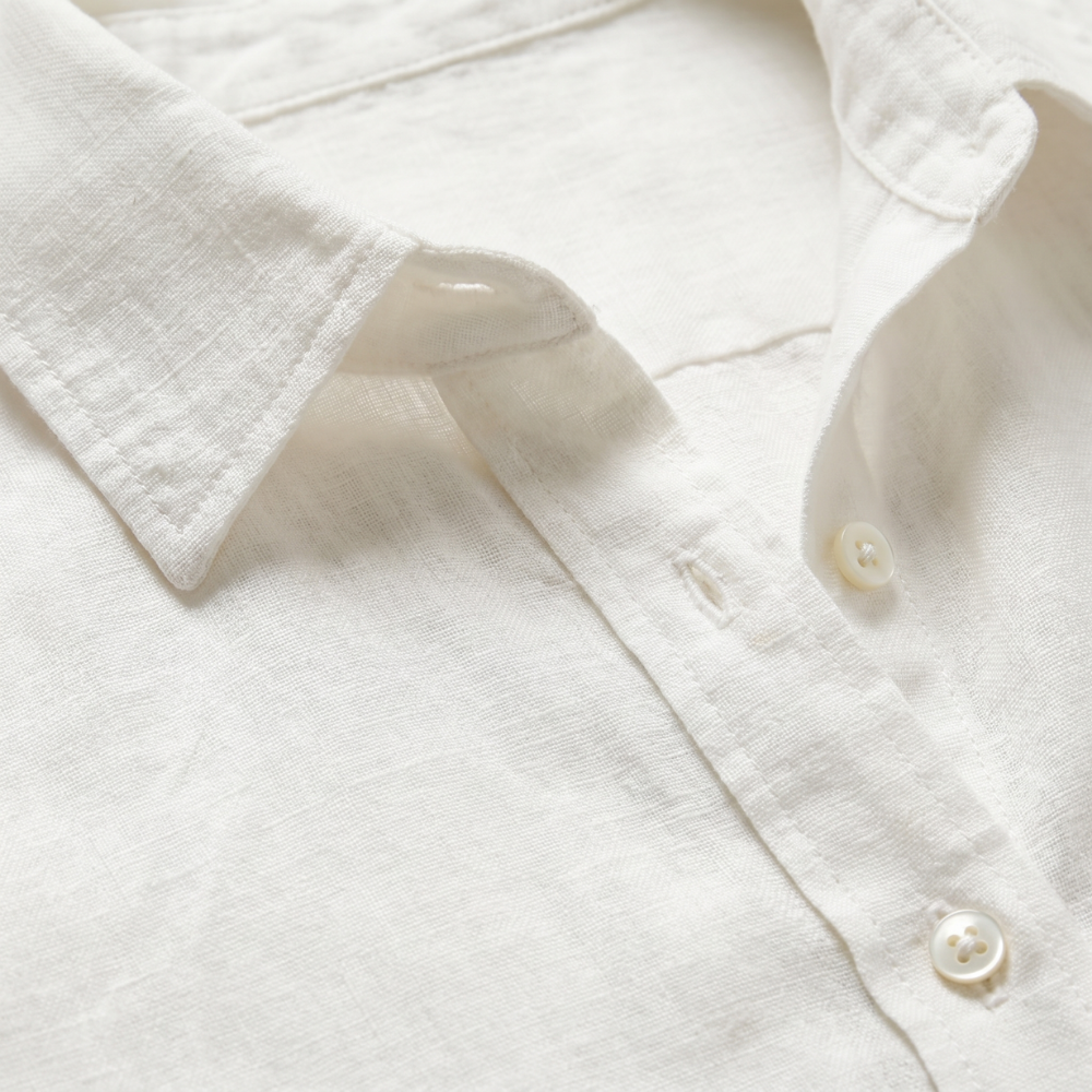 Dama Washington Rosa women's linen button down shirt cream long sleeve - view 11