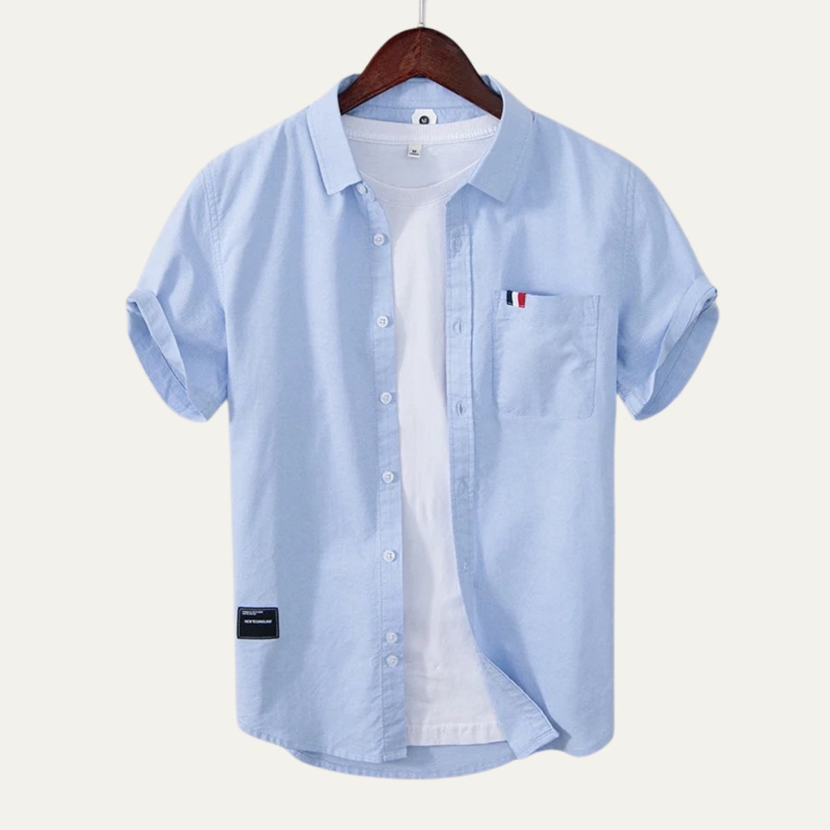 Callum | Men's Casual Button Up Shirt White Short Sleeve