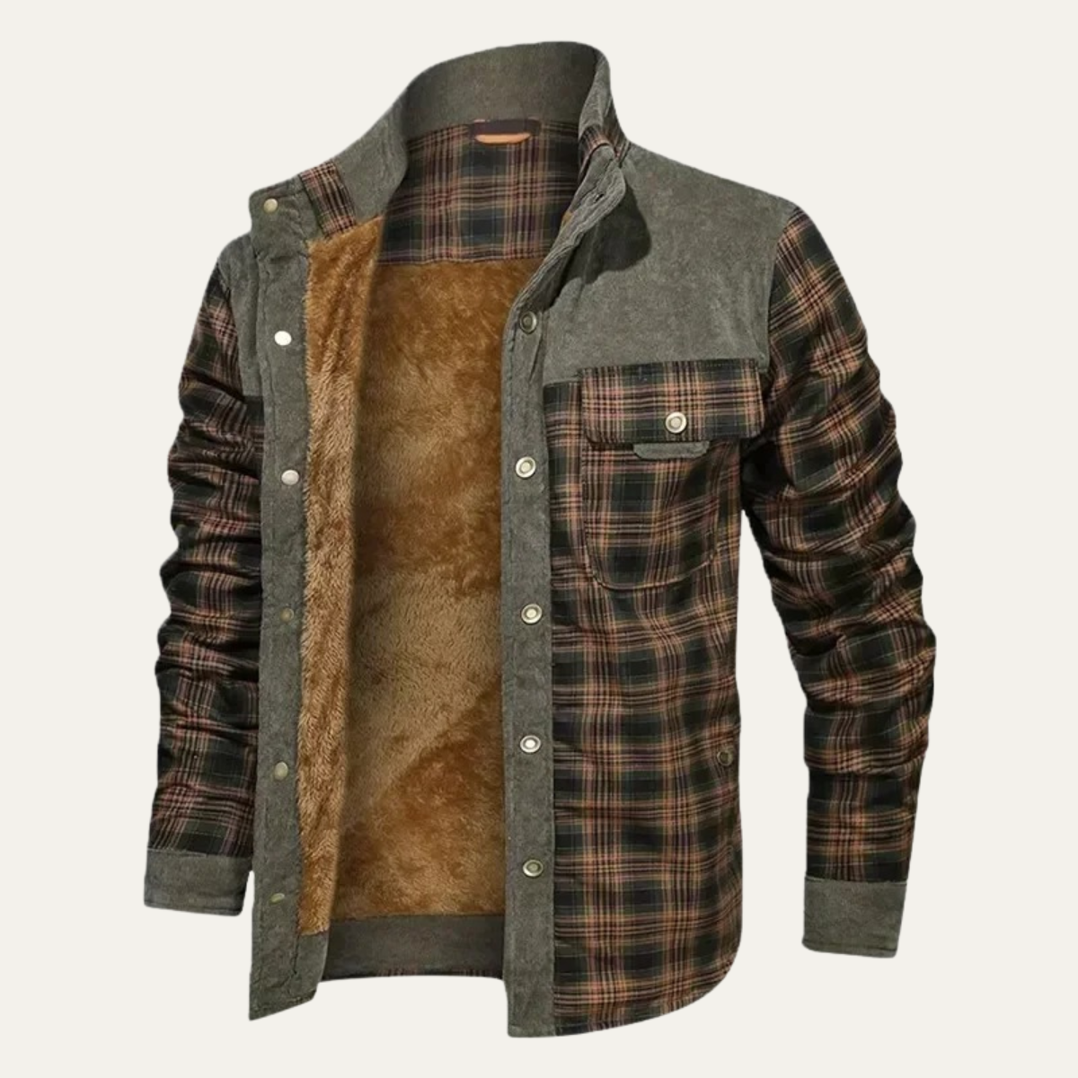 Rhys | Men's Plaid Check Jacket Burgundy Wool Blend