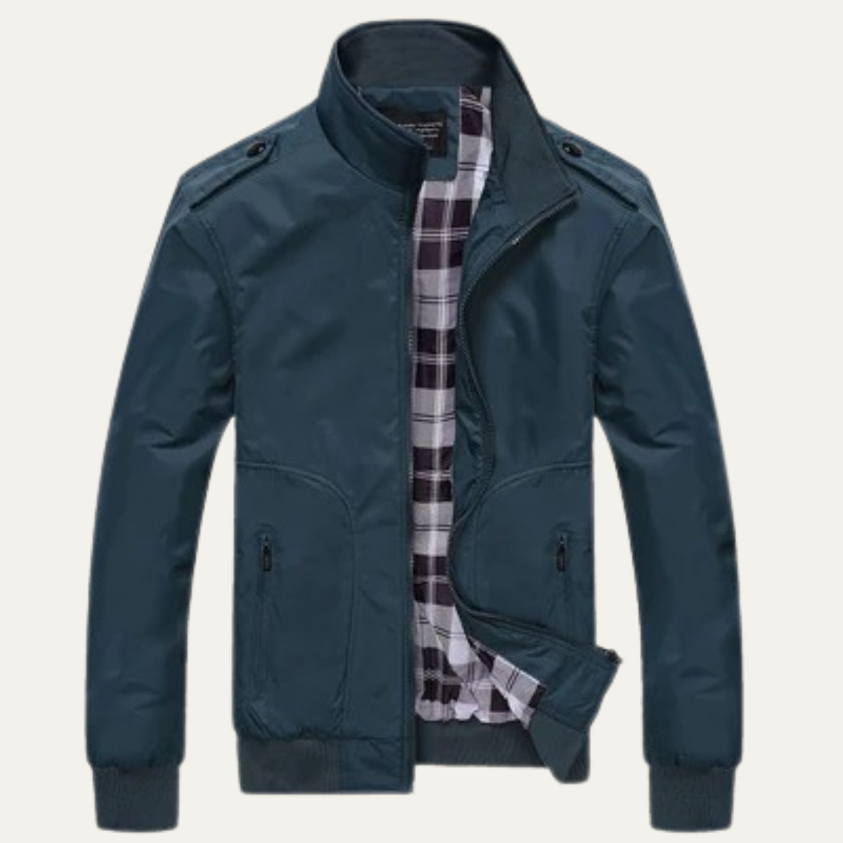 Vance | Men's Lightweight Bomber Jacket Black Plaid Lined