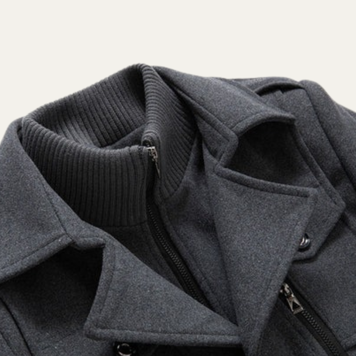 Luca | Men's Wool Blend Overcoat Gray Double Breasted