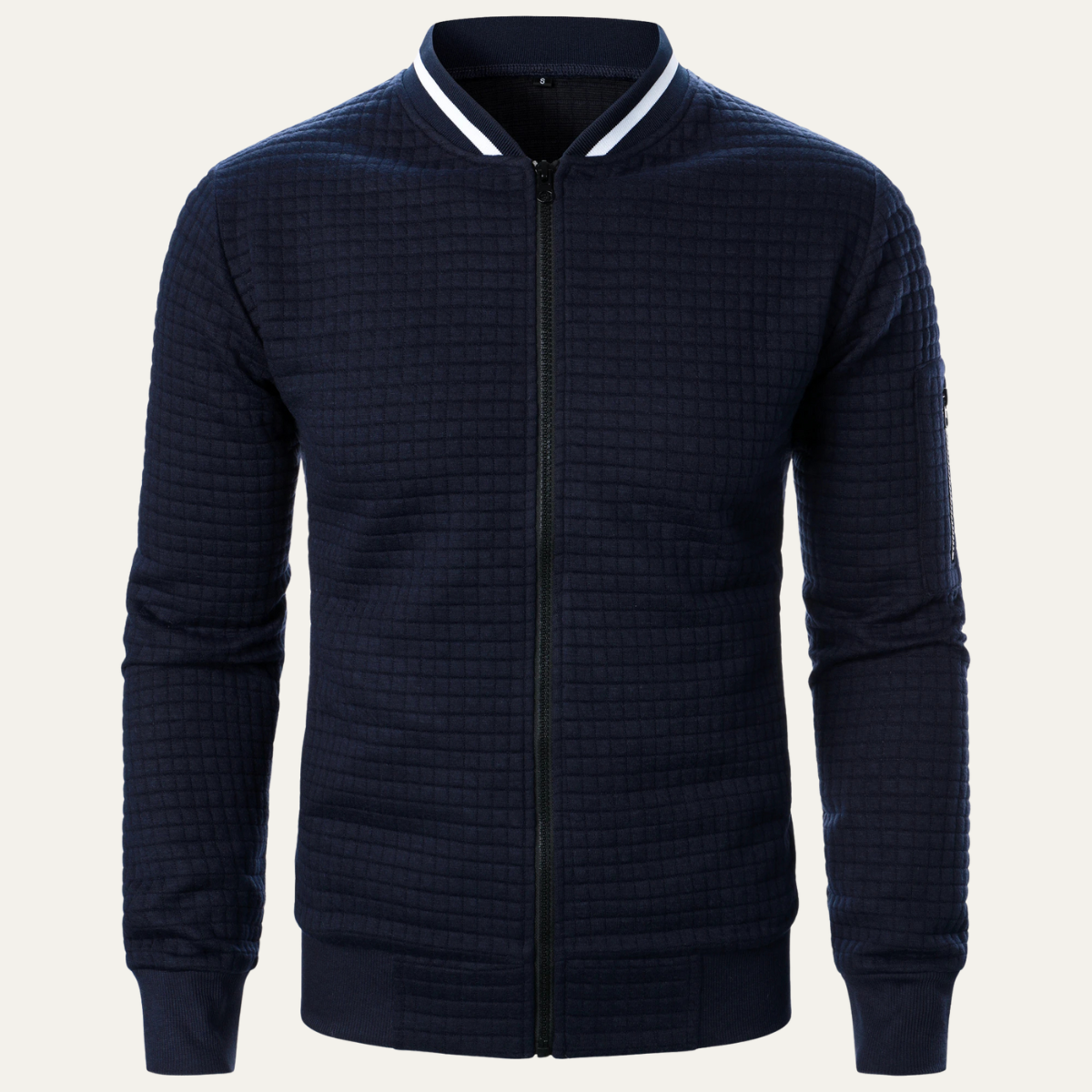 Beau | Men's Quilted Bomber Jacket Cream