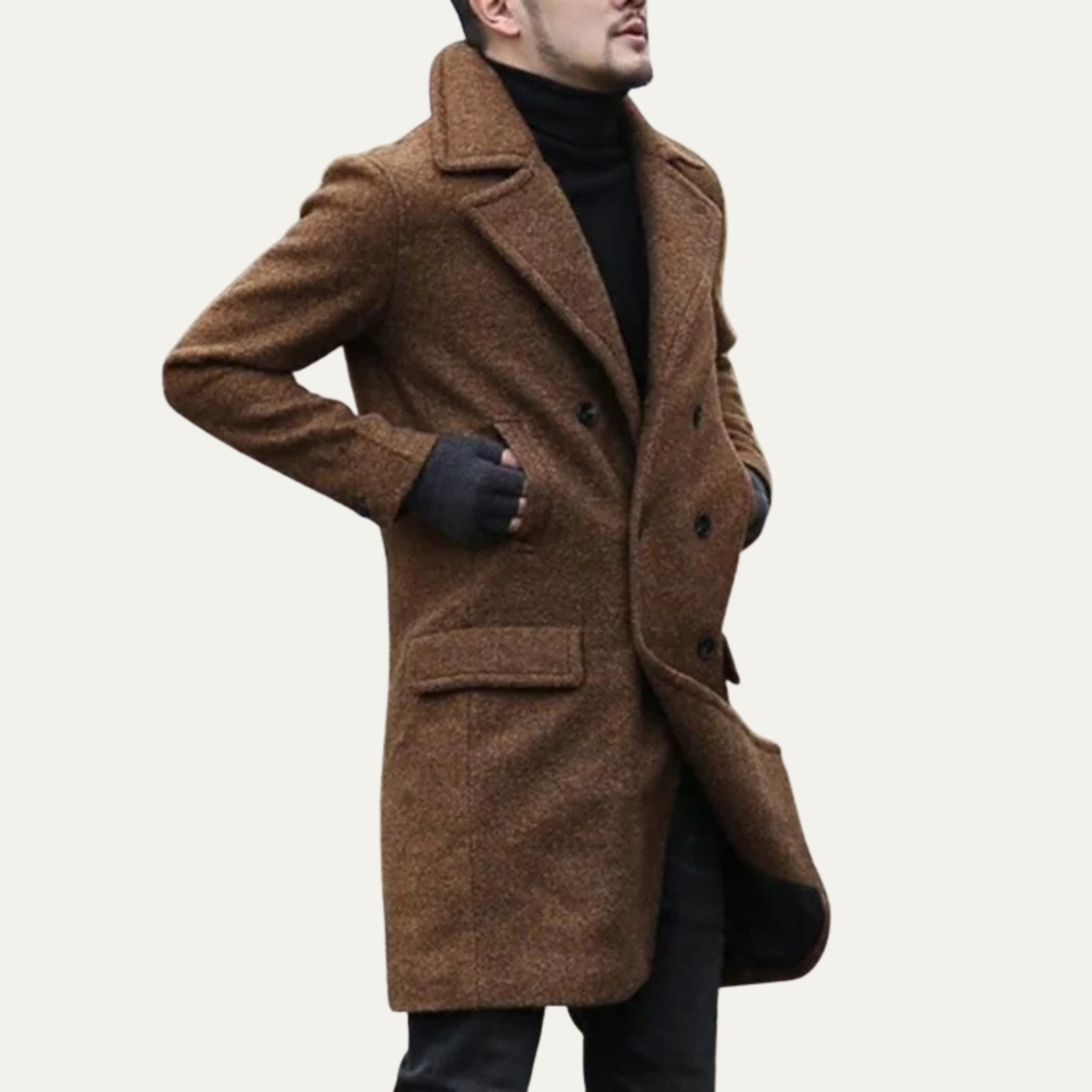 Lars | Men's Double Breasted Wool Coat Gray