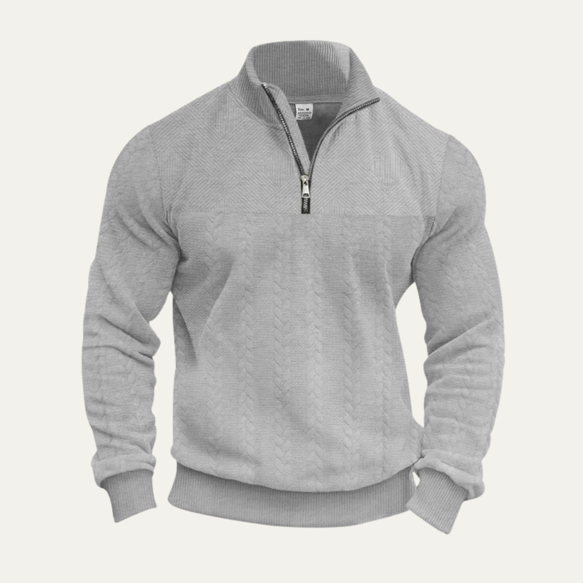 Knox | Men's Quarter Zip Sweater Cream Cable Knit