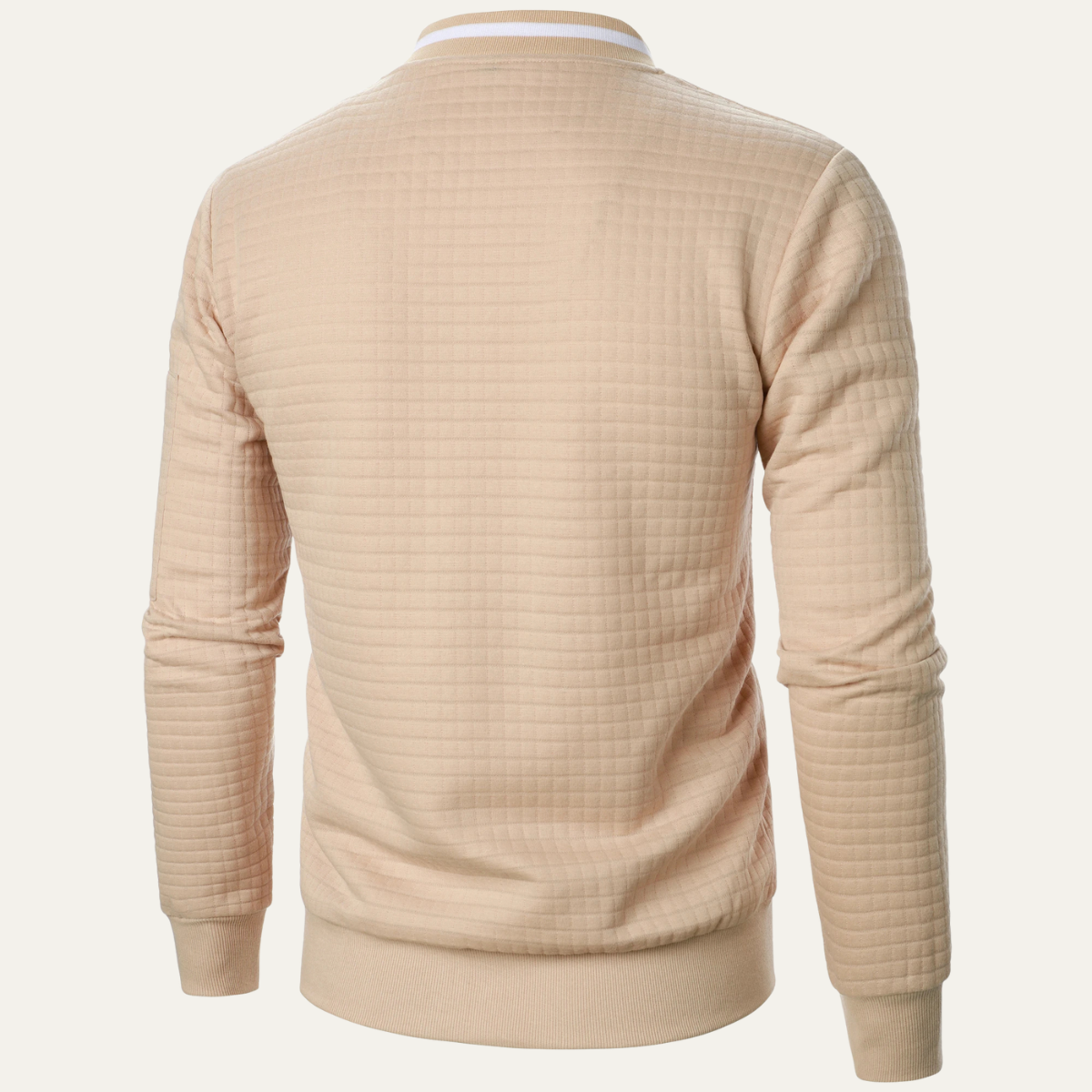 Beau | Men's Quilted Bomber Jacket Cream