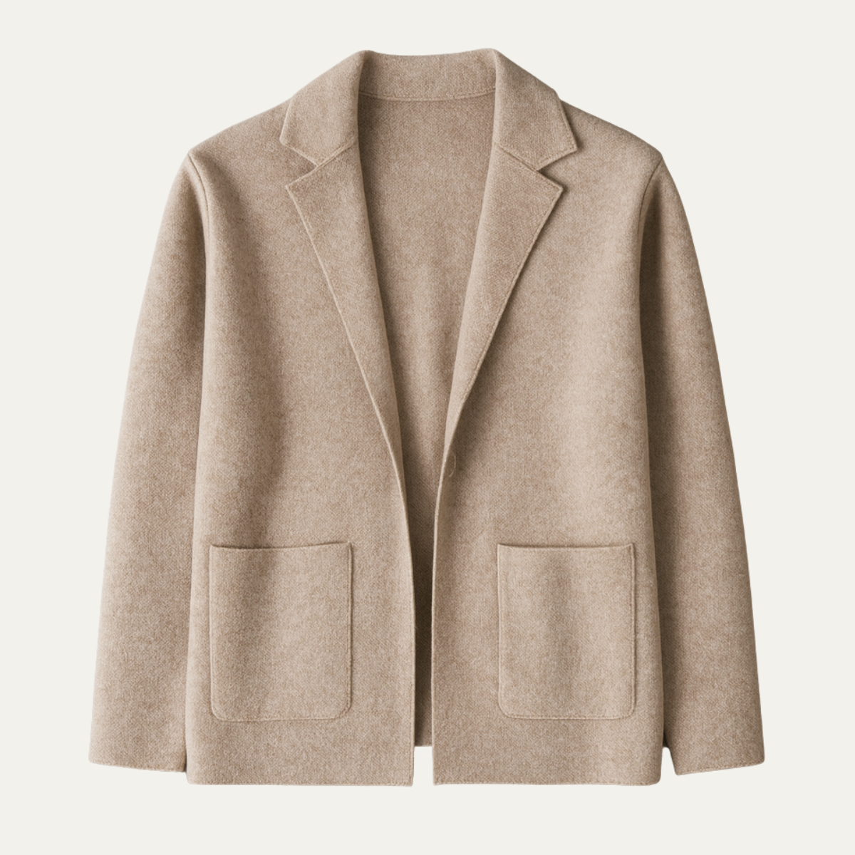 Beau | Men's Casual Wool Cardigan Cream Button Front Pockets