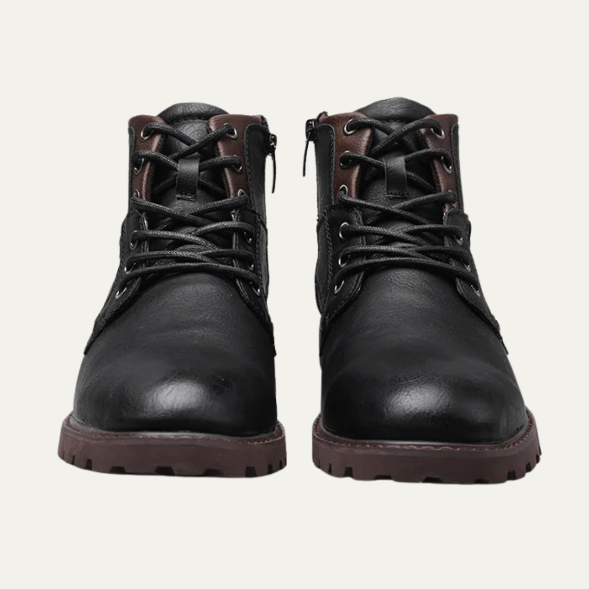 Axel | Men's Leather Combat Boots Brown Lace Up