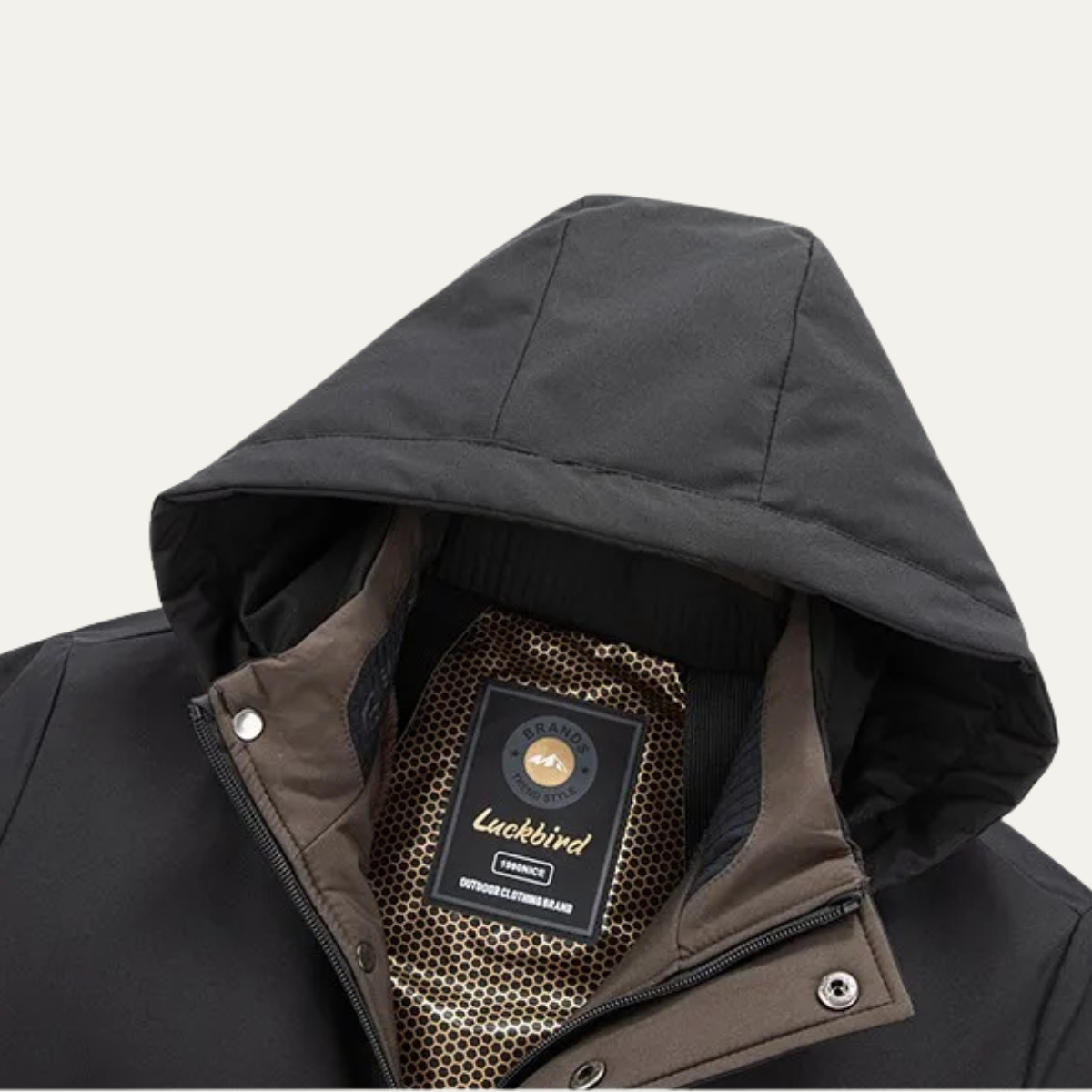 Axel | Men's Waterproof Winter Parka Black Hooded Thickened Coat