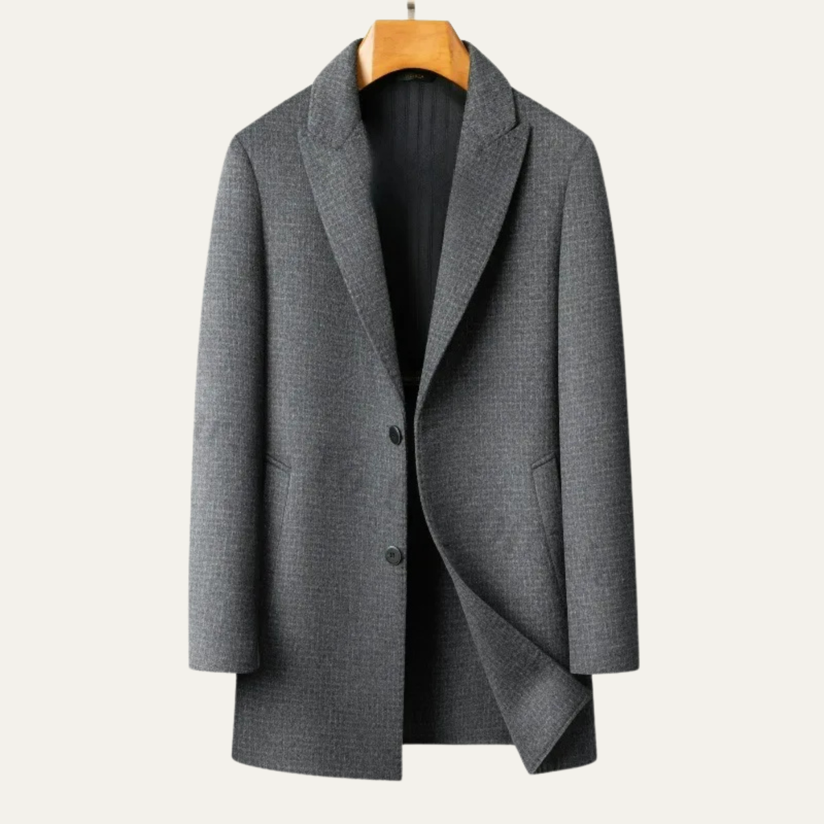 Otto | Men's Wool Overcoat Gray Button Front