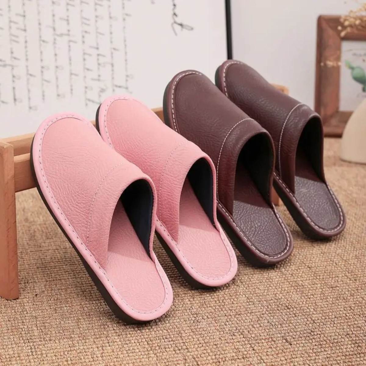 Bram | Men's Leather Slippers Black