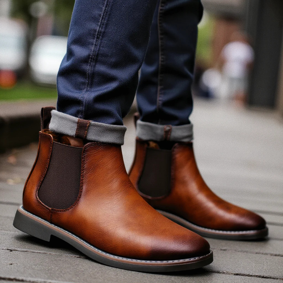 Beau | Men's Chelsea Leather Ankle Boots Brown