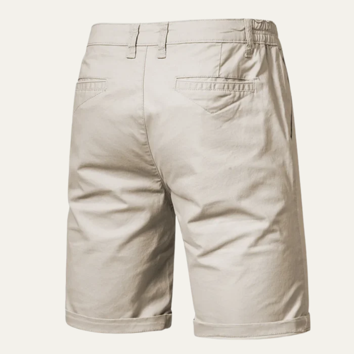 Callum | Men's Chino Shorts Cream Flat Front