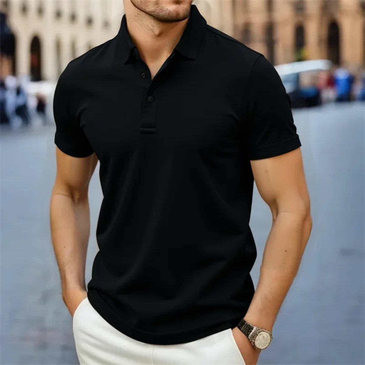 Blake | Men's Polo Shirt Orange Short Sleeve
