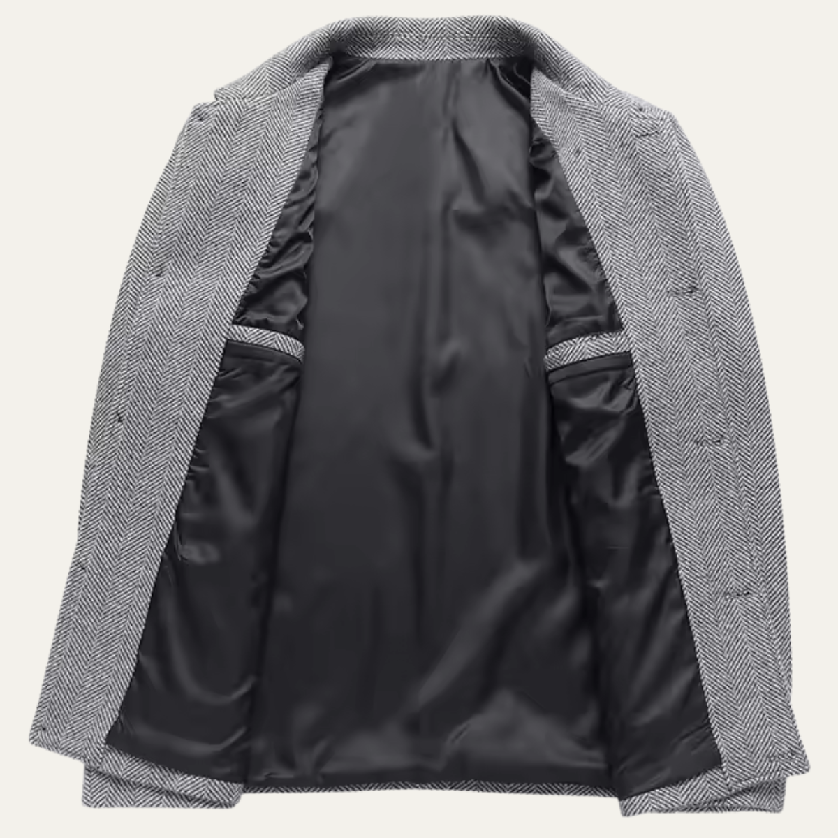 Ash | Men's Herringbone Blazer Gray Button Front Casual