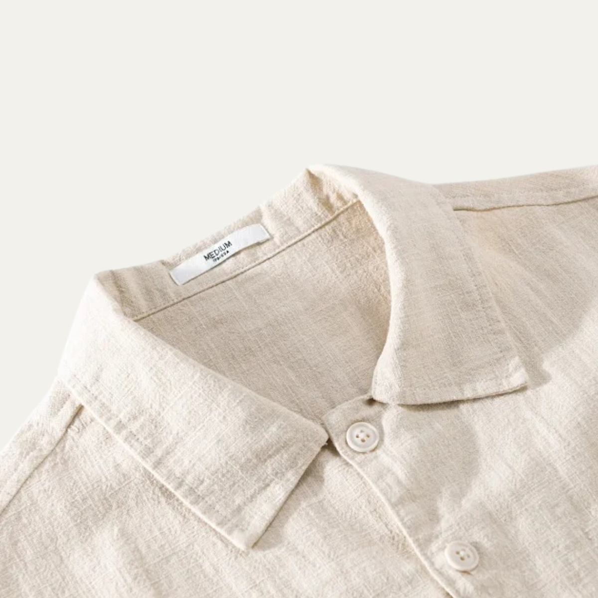 Hugo | Men's Casual Linen Shirt Jacket Cream With Pockets