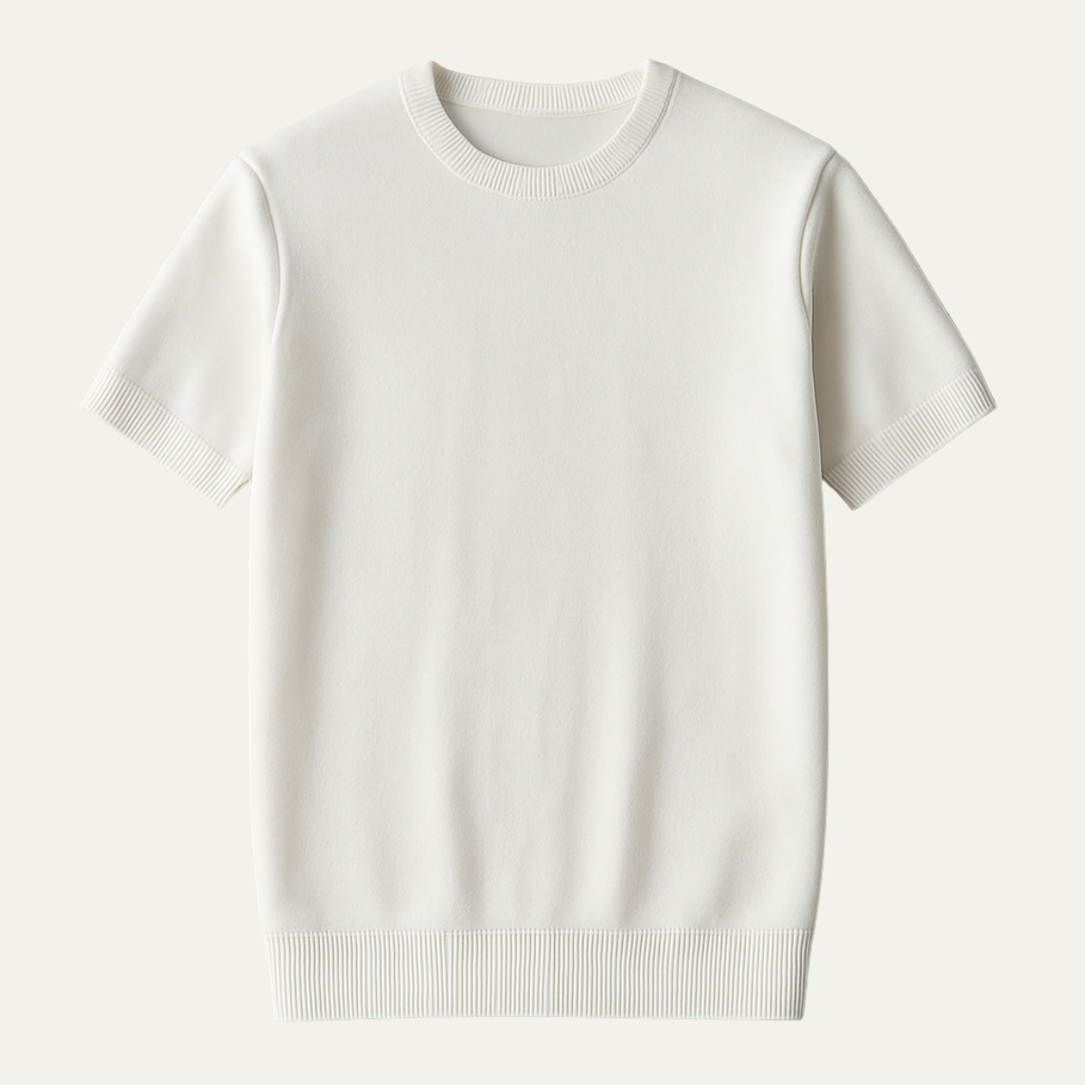Aldo | Men's Crew Neck Sweater Cream Short Sleeve Knit