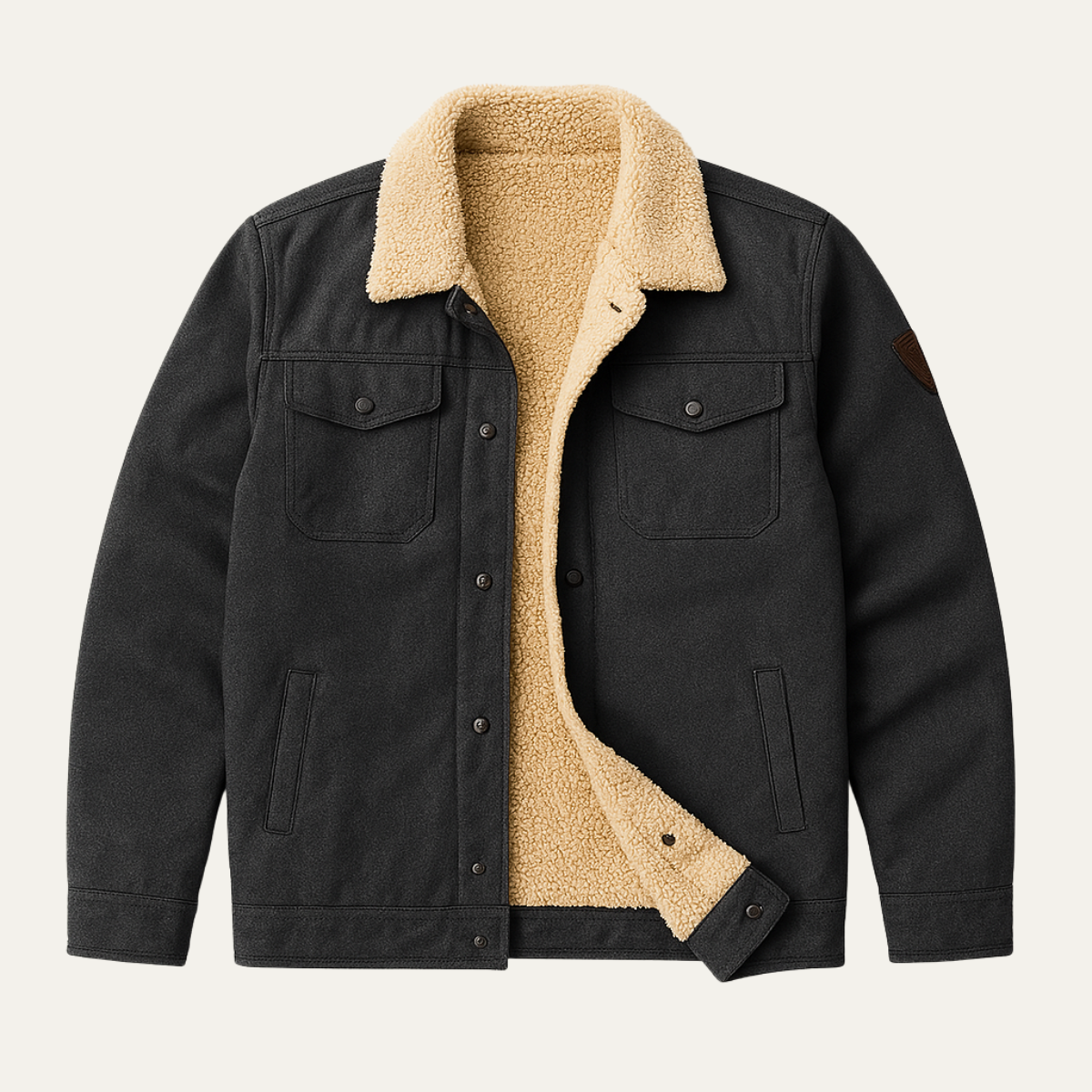 Jude | Men's Sherpa Lined Denim Jacket Black