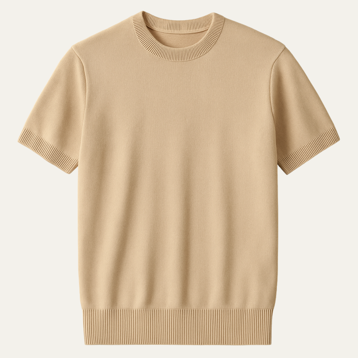 Aldo | Men's Crew Neck Sweater Cream Short Sleeve Knit