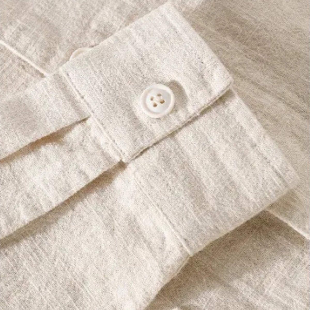 Hugo | Men's Casual Linen Shirt Jacket Cream With Pockets