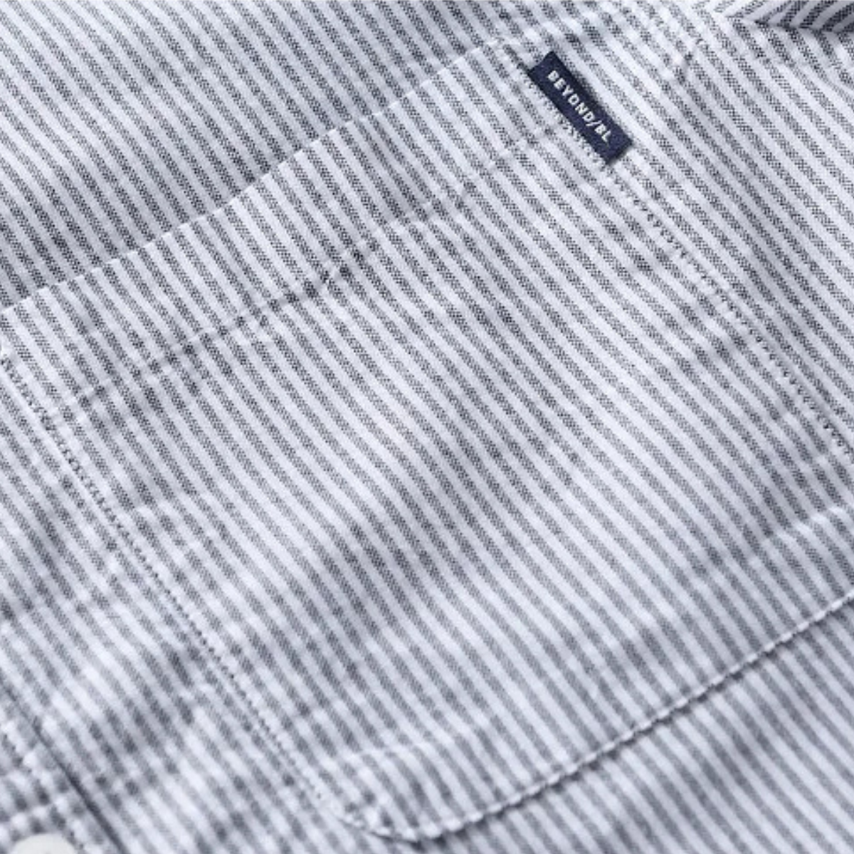 Bram | Men's Short Sleeve Button Up Shirt Light Blue Stripe