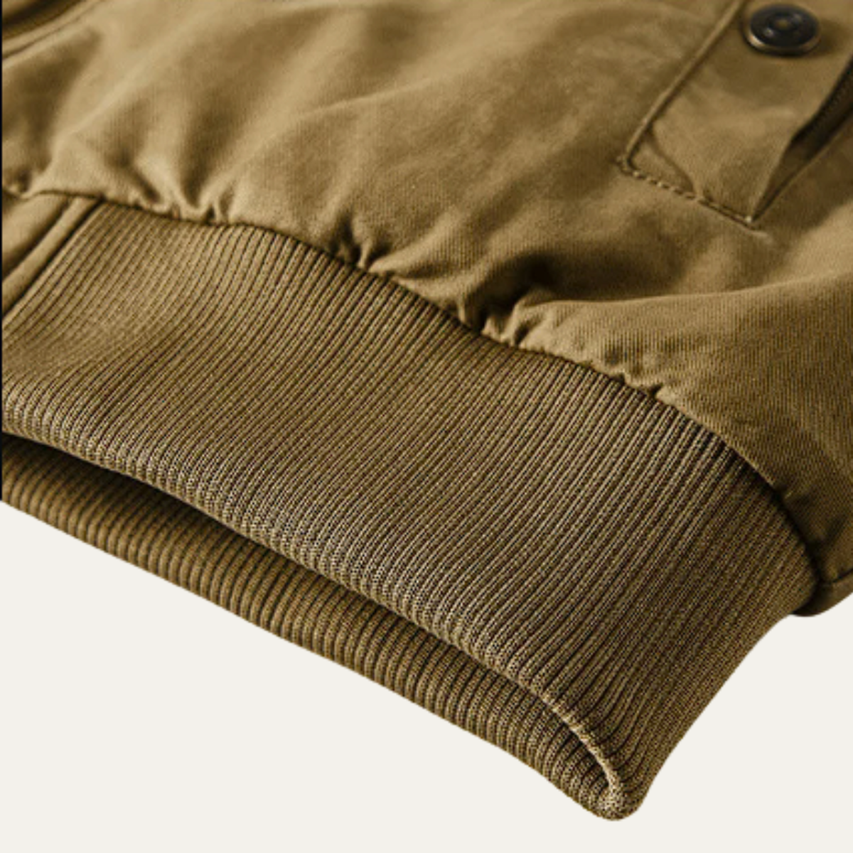 Bram | Men's Casual Sherpa Collar Bomber Jacket Khaki
