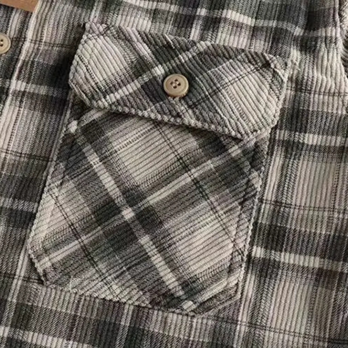Everett | Men's Casual Plaid Flannel Shirt Gray White Black