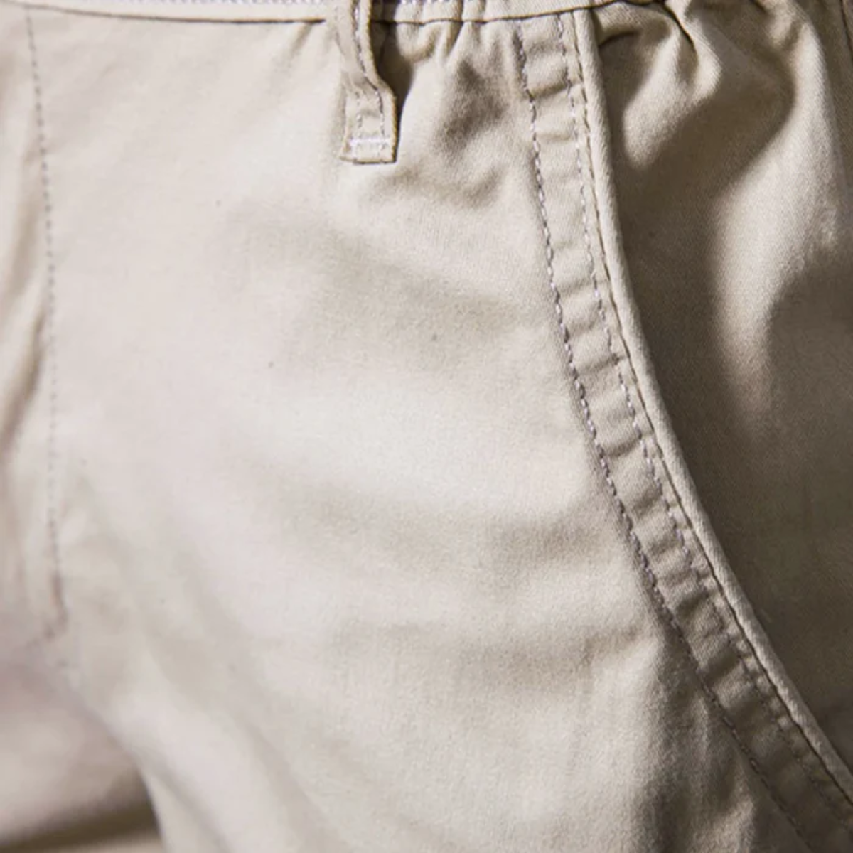 Callum | Men's Chino Shorts Cream Flat Front