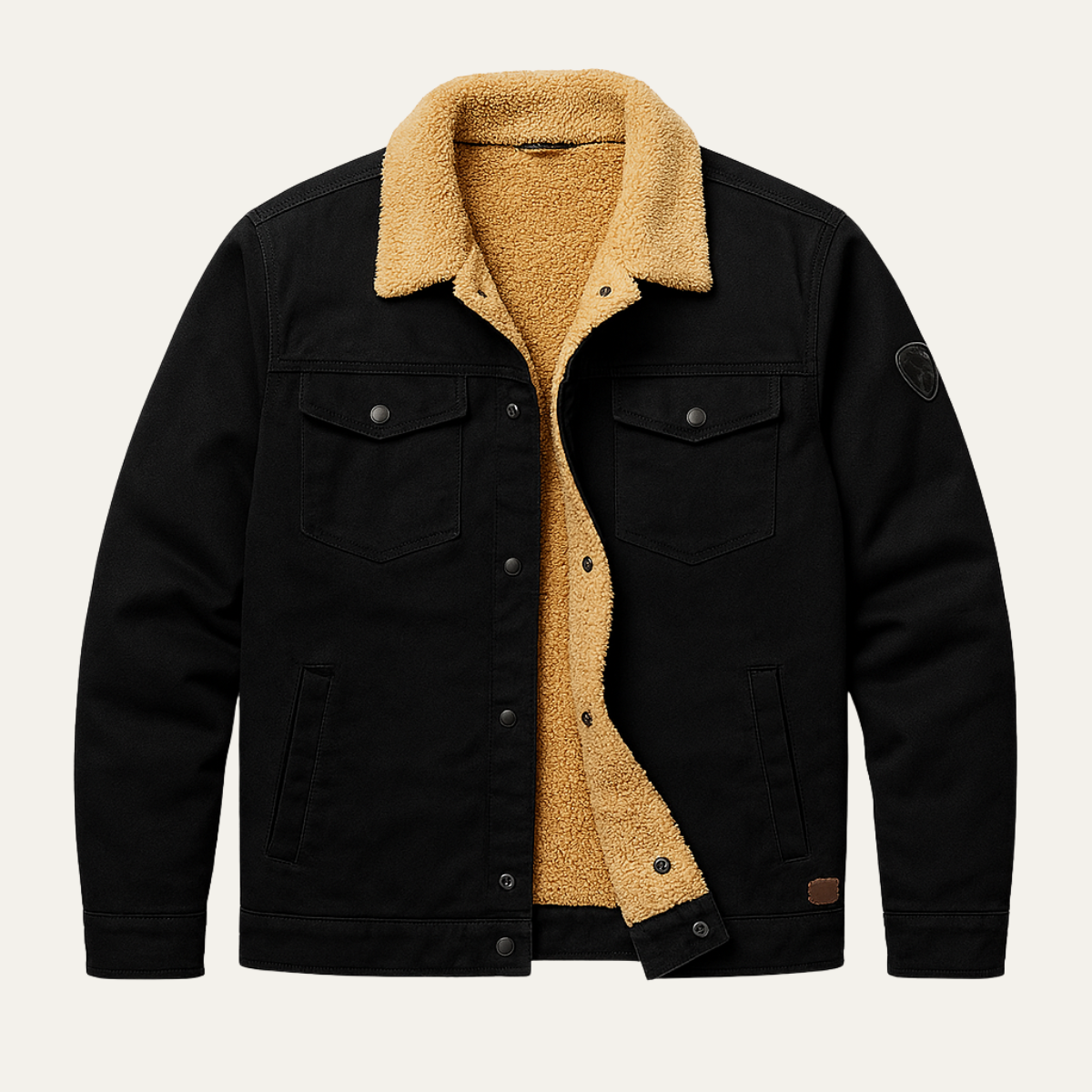 Jude | Men's Sherpa Lined Denim Jacket Black