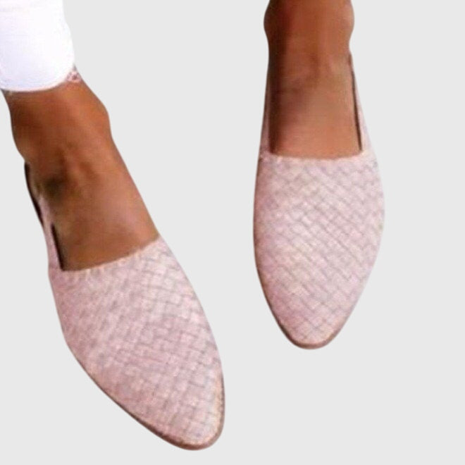 Camille | Women's Woven Loafer Tan Slip On Flat